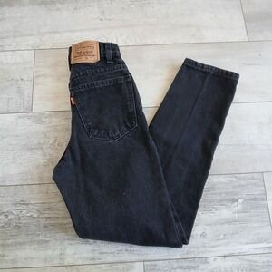 Levi Strauss & Co. 614 Slim Fit Black Denim Jeans Kids Size 14 Vintage USA Made